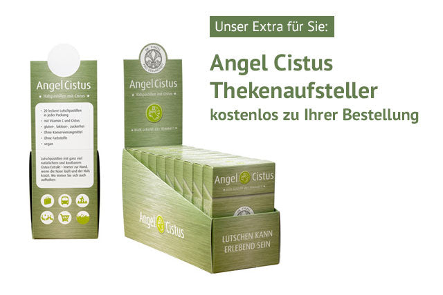 Angel Cistus Lutschpastillen, 10 Packungen + Thekenaufsteller
